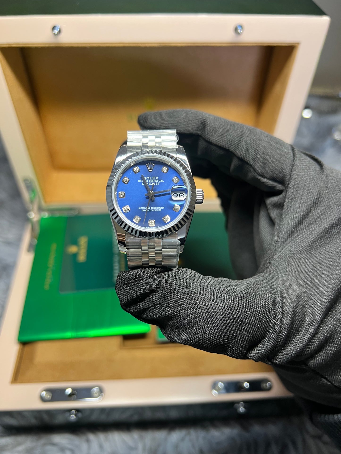 Rolex Datejust 31MM mavi Kadran Replika Bayan Kol Saati