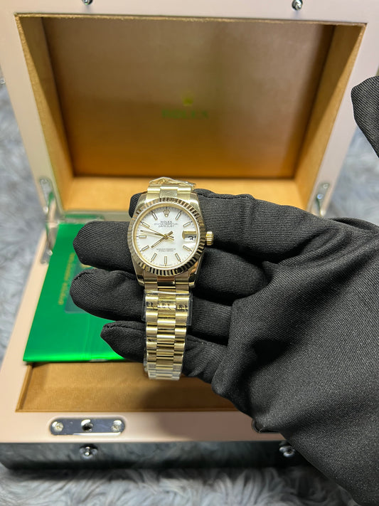 Rolex Datejust 31 mm Sarı Kadran Jubile Kordon Bayan Kol Saati