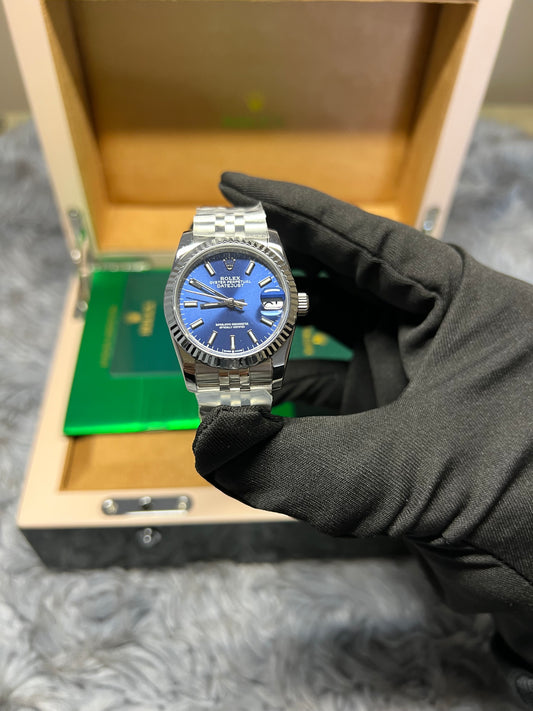 Rolex Datejust 31 mm Mavi Kadran Jubile Kordon Bayan Kol Saati